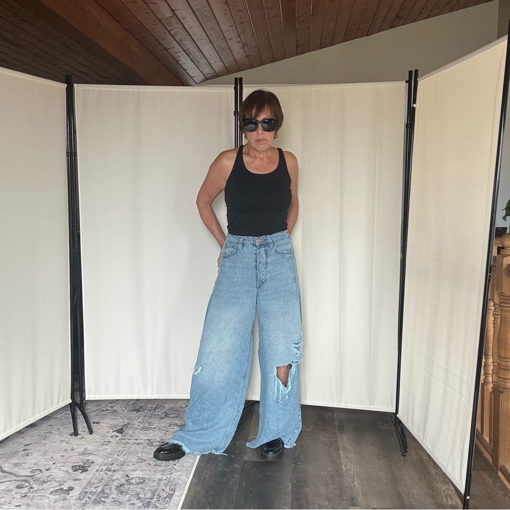 Free People Light Blue Flare Jeans